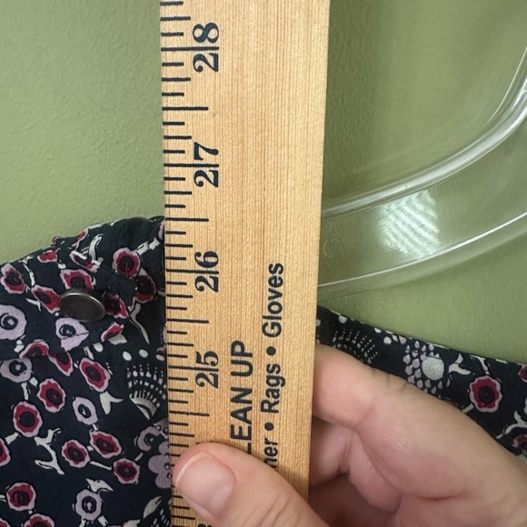 LOFT Womens Top Sz Blouse Purple‎ Floral Long Sleeve Boho Peasant Cottagecore - Picture 8 of 9